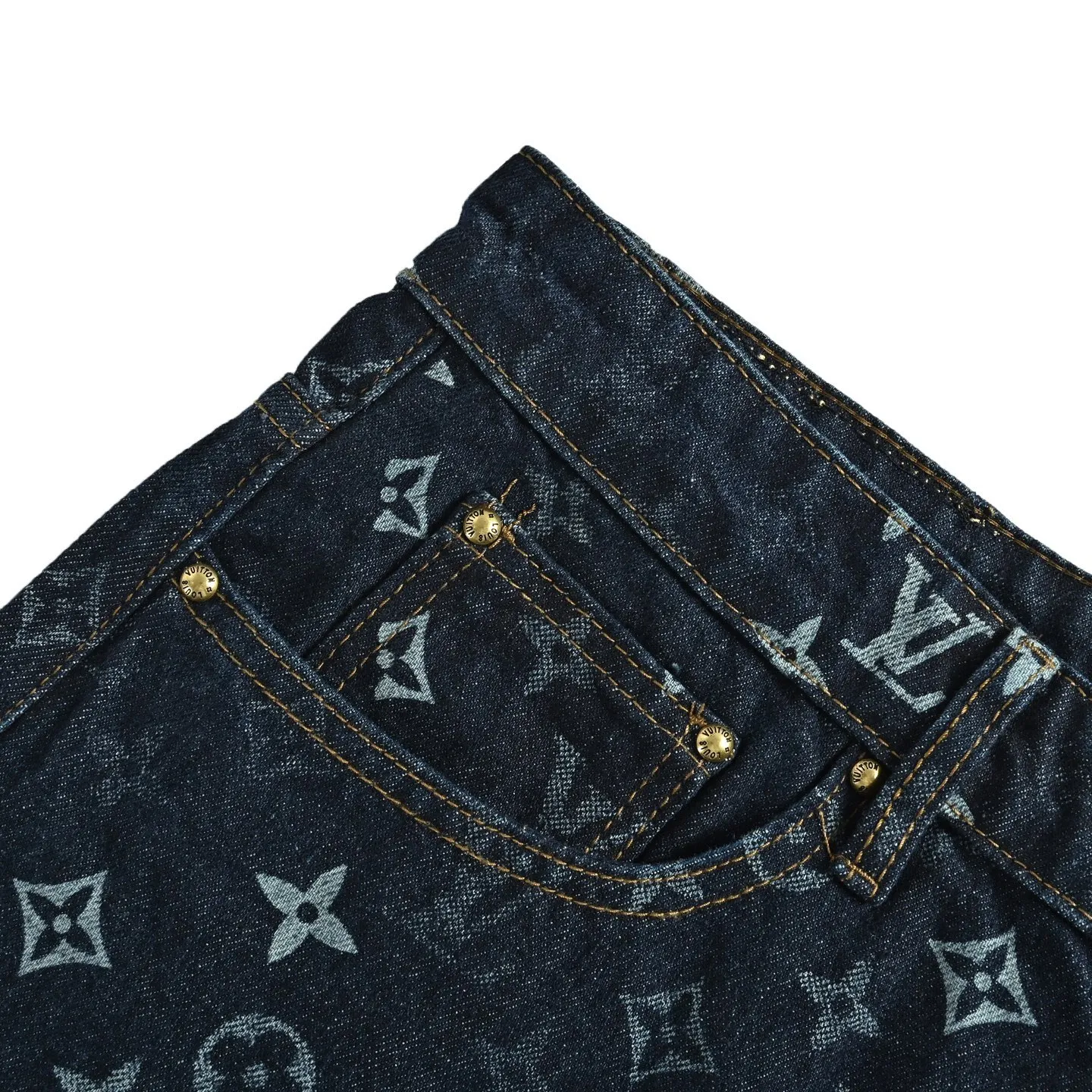 Louis Vuitton/Louis Vuitton Monogram old flower all over printed jacquard jeans